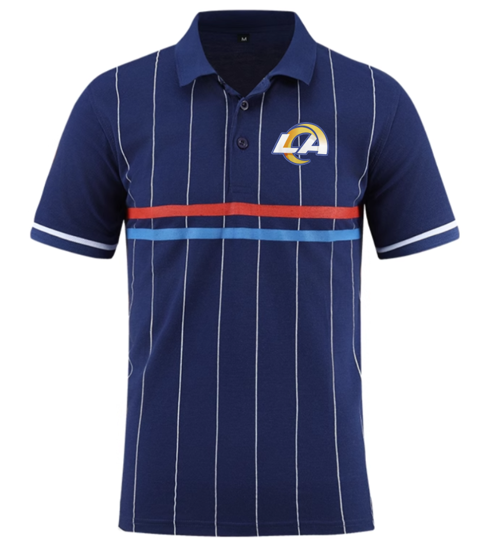 Los Angeles Rams blue Men 2025 NFL polo T shirt->nfl t-shirts->Sports Accessory
